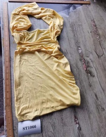 Fashion Yellow Puff Sleeve Dress