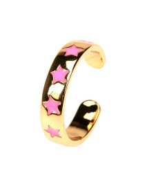 Fashion D Color Dripping Star Contrast Ring