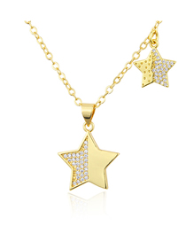 Collar Estrella De Cinco Puntas Con Diamantes