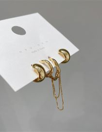 Fashion Gold Irregular Metal Chain Ear Cuff Set