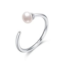 Fashion Silver Sterling Silver Pearl Open Ring