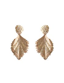 Fashion 7# Alloy Leaf Earrings