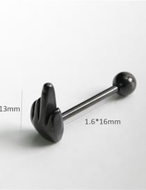 Fashion Black Single Stainless Steel Middle Finger Puncture Tongue Nail (single)