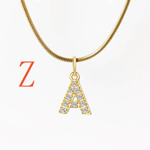 Collar De Alfabeto De 26 Diamantes De Acero Titanio