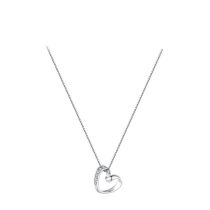Fashion Silver Sterling Silver Diamond Love Necklace