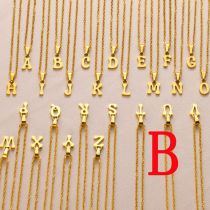 Fashion Bgold Stainless Steel 26 Letter Necklace