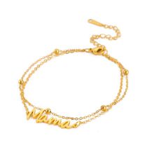 Fashion Golden Double Chain Stainless Steel Letter Double Layer Bracelet