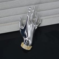 Fashion Silver Three-dimensional Palm Brooch