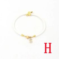 Fashion White Star Titanium Steel + Copper Micro-inlaid Letters + Positioning Beads H Stainless Steel Diamond 26 Letter Star Bracelet