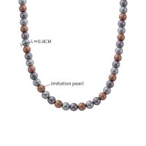 Fashion Color Matching 8mm Pearl Bead Necklace