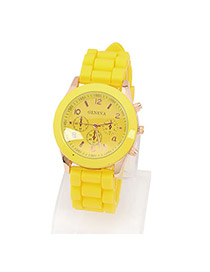 Bespoke Yellow Elly Fluorescence Color Alloy Fashion Watches