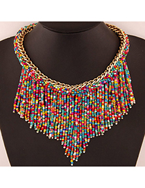 Bohemia Multicolor Beads Decorated Weave Tassle Design