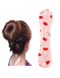 Favorite Pink Lips Pattern Hairdisk Design  Fabric Beauty tools