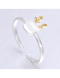 Cute Silver Color Sheep Shape Simple Design  Cuprum Korean Rings