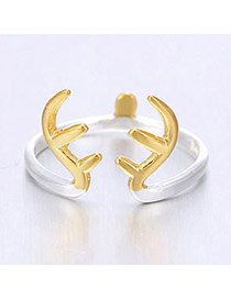 Fine Gold Color Claw Shape Simple Design  Cuprum Korean Rings