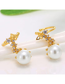 Exquisite Gold Color Pearl Decorated Simple Design (anti-allergy)  Cuprum Stud Earrings
