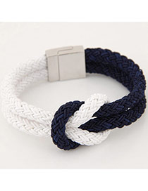 Fashion Black Color Matching Weave Double Layer Design Alloy Korean Fashion Bracelet