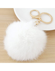 Fashion White Fur Ball Pendant Decorated Simple Design