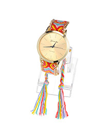Ethnic Multicolor Tassel Weave Simple Design  Alloy Ladies Watches