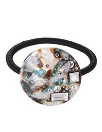 Personality Khaki Diamond Decorated Round Shape Design Acrylic Hair band hair hoop