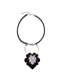 Personality Black Leaf Pendant Decorated Simple Design Acrylic Bib Necklaces