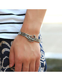 Fashion Silver Color Scorpio Pattern Decorated Hollow Out Chain Bracelet
